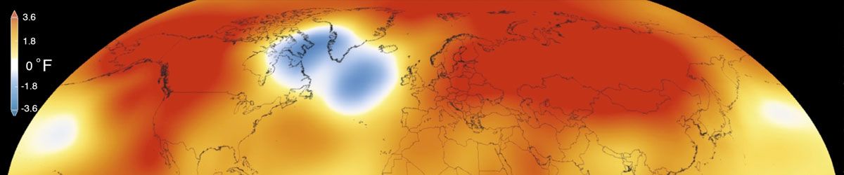 Global heat map displaying climate change